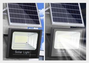 Proiector LED SMD 65W cu incarcare solara Tahagov, panou solar, cu telecomanda, suport prindere, material ABS, 3AH, 114 LED-uri, 271Lm, 20x15 cm, negr