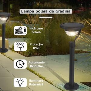 Lampa solara LED cu 2 moduri de fixare, IP65, material ABS, baterie 4.5 V, 200 mah, 450 Lumeni, 42.5 x 15 cm, alb cald