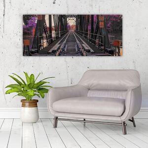 Tablou cu pod de cale ferată (120x50 cm)