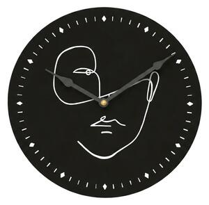 Ceas de perete LINE FACE 29 cm, negru