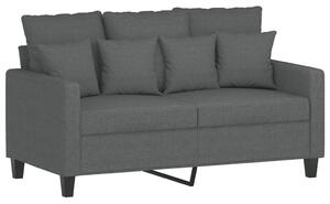 Canapea cu 2 locuri, gri închis, 120 cm, material textil