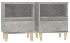 Noptiere, 2 buc., gri beton, 40x35x50 cm