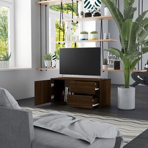 Comodă TV, stejar maro, 80x34x36 cm, lemn prelucrat