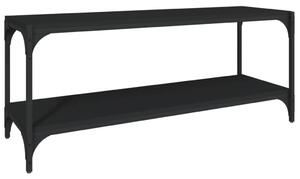 Comodă TV, negru, 100x33x41 cm, lemn prelucrat și oțel