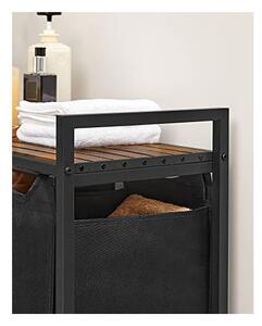 Consola de depozitare Vasagle, 3 cosuri de rufe, BLH301B01, Maro Rustic