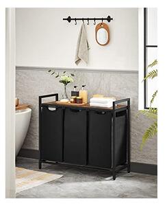 Consola de depozitare Vasagle, 3 cosuri de rufe, BLH301B01, Maro Rustic