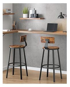 Set 2 scaune bar Vasagle, 73 cm, LBC026B01V1, Maro Rustic