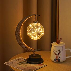 Lampa veghe Tahagov, semi-luna cu glob din plastic, led, 28x15 cm, alb cald