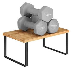 Set 2 organizatoare pentru rafturi dulap de bucatarie, Vasagle, Bambus, KCS02NB, Negru