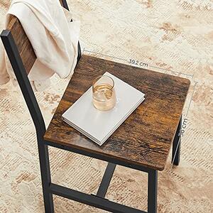 Set 2 scaune dining, Vasagle, Negru , 87.6x50x36 cm