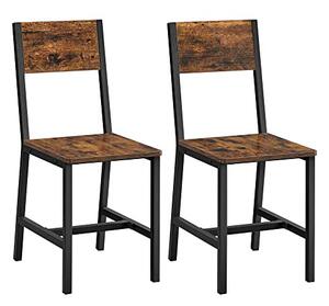 Set 2 scaune dining, Vasagle, Negru , 87.6x50x36 cm