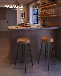 Set 2 scaune de bar, Vasagle, Maro, 51.6x51.6x75 cm