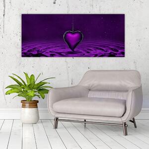 Tablou ci inima violetă (120x50 cm)