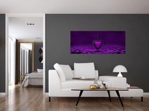 Tablou ci inima violetă (120x50 cm)