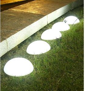 Decoratiune pentru gradina, lampi solare in forma de ciuperca, 5 ciuperci, alb rece