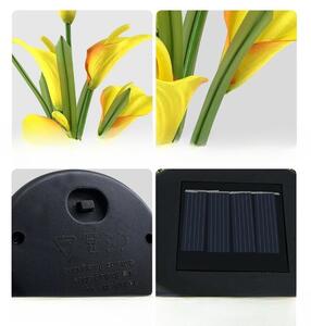 Lumina solara LED tip Crin cu 5 flori, inaltime 75 cm, pentru gradina, Tahagov