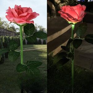 Lampa Solara LED tip Trandafir cu o floare pentru Gradina, Inaltime 75 cm, Tahagov