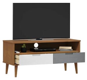 Dulap TV „MOLDE” maro, 106x40x49 cm, lemn masiv de pin