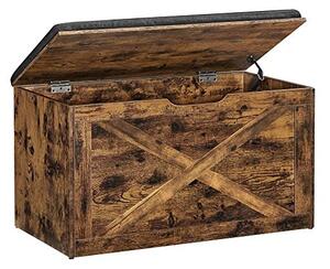 Banca de depozitare, Vasagle, ULHS056X01, Maro Rustic, 29.9 x 15 x 18 cm