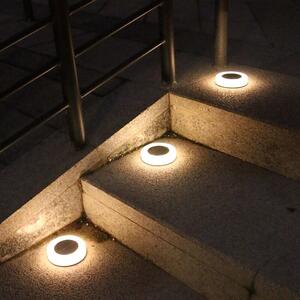 Lampa solara LED, sub forma de cerc, pentru gazon sau gradina, Rezistenta la apa, Tahagov, Alb cald