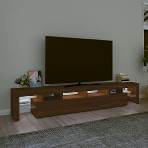 Comodă TV cu lumini LED, stejar maro, 230x36,5x40 cm