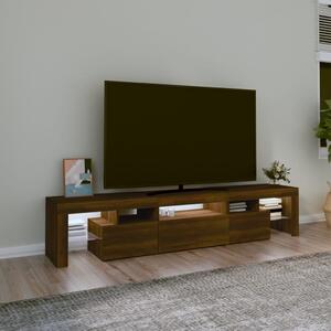 Comodă TV cu lumini LED, stejar maro, 200x36,5x40 cm