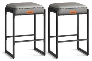 Set 2 scaune de bar Vasagle Gri 45x38x66 cm