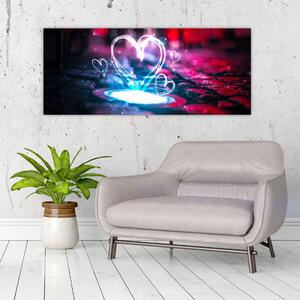 Tablou cu inima iluminată (120x50 cm)