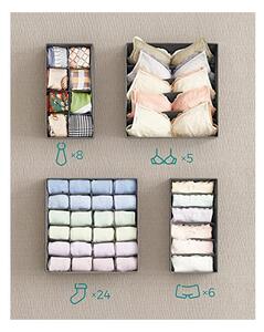 Set 8 organizatoare pentru sertare, Songmics, 32 x 10 x 32 cm, RUS08GY, Gri