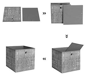 Set 6 cuburi de depozitare, Songmics, 30 x 30 x 30 cm, RFB02LG-3, Gri