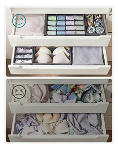 Set 8 organizatoare pentru sertare, Songmics, 32 x 10 x 32 cm, RUS08GY, Gri