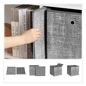 Set 6 cuburi de depozitare, Songmics, 30 x 30 x 30 cm, RFB02LG-3, Gri