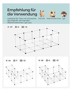 Tarc pentru animale de companie, Songmics, 143 x 73 x 46 cm, LPC02W, Alb