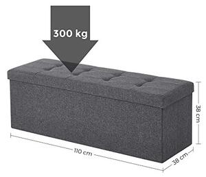 Banca de depozitare, Songmics, 110 x 38 x 38 cm, 300 Kg, ‎LSF77K, Gri