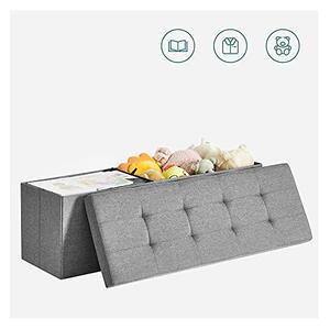 Spatiu de depozitare tip banca, Songmics, 110 x 38 x 38 cm, 120 L, LSF77G, Gri