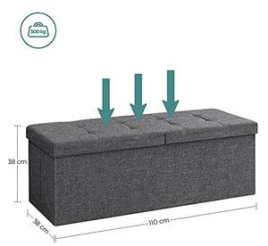 Cutie depozitare, Songmics, LSF76GYZ, Gri, 300 Kg, 110 x 38 x 38 cm