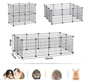 Tarc pentru animale de companie, Songmics, Negru, LPI01H, 143 x 73 x 46 cm