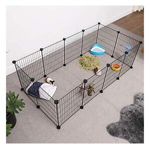 Tarc pentru animale de companie, Songmics, Negru, LPI01H, 143 x 73 x 46 cm