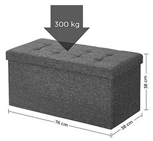 Cutie depozitare, Songmics, 80L, 300 Kg, LSF46GYZ, 76 x 38 x 38 cm