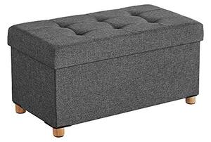 Bancheta de depozitare, Songmics, LSF16GYZ, 300 Kg, Gri, 65L, 76 x 38 x 40 cm