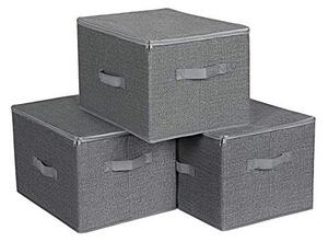 Cutii pliabile pentru depozitare, Songmics, Gri, RYZB03G, 40 x 30 x 25 cm