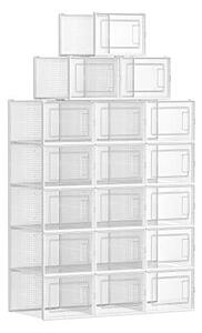 Set 18 cutii de pantofi, Songmics, Transparent, LSP18MWT