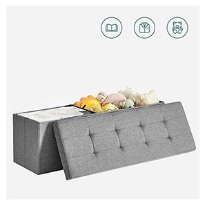 Spatiu de depozitare tip banca, Songmics, 110 x 38 x 38 cm, 120 L, LSF77G, Gri