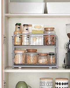 Organizator bucatarie, Songmics, Argintiu, 36x21x25.5-31.5 cm