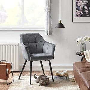 Set 2 scaune dining, Songmics, Gri, 61x60x86.5 cm