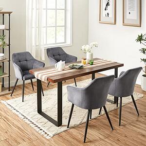 Set 2 scaune dining, Songmics, Gri, 61x60x86.5 cm
