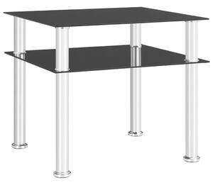 Masă laterală, negru, 45 x 50 x 45 cm, sticlă securizată