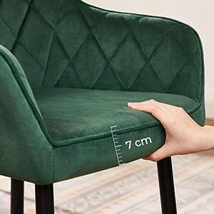 Set 2 scaune dining, Songmics, Verde, 62.5x60x85 cm