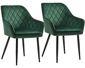 Set 2 scaune dining, Songmics, Verde, 62.5x60x85 cm