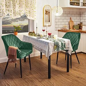 Set 2 scaune dining, Songmics, Verde, 62.5x60x85 cm